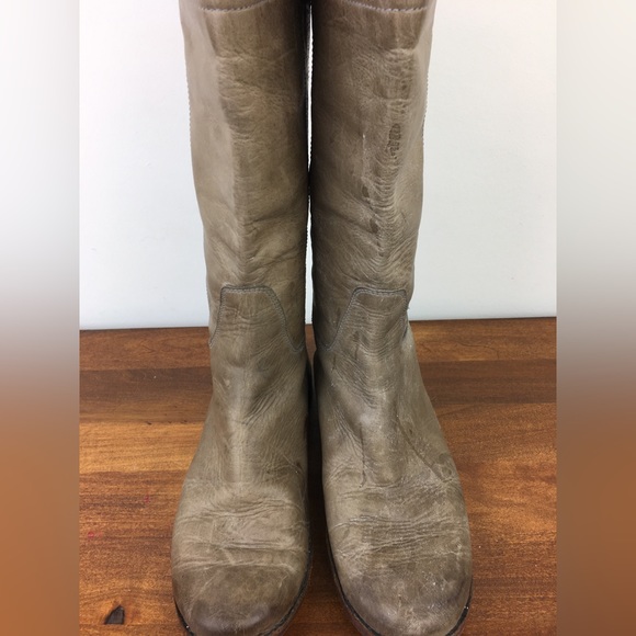 Frye Paige Tall Riding Boots Womens 8.5B Distressed Leather Gray Knee High 77534 - Picture 5 of 12